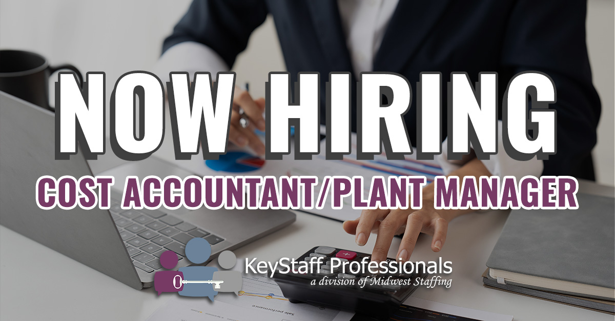 Cost Accountant job opening at Keystaff Professionals