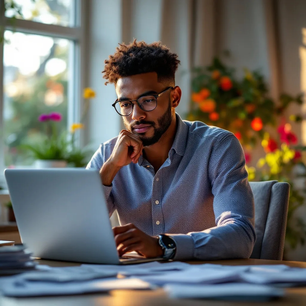 person looking for a job online